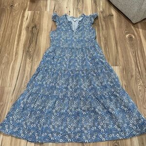 J. Crew Blue Floral Maxi Dress